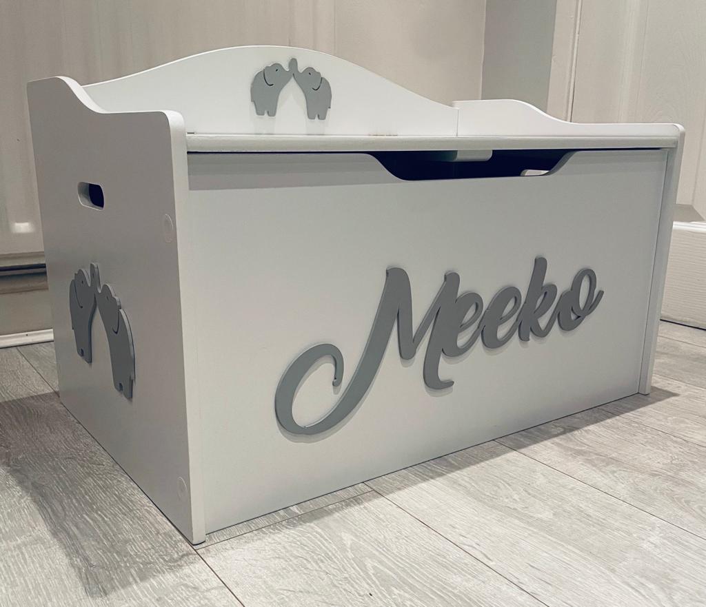 Personalised Toy Box – White
